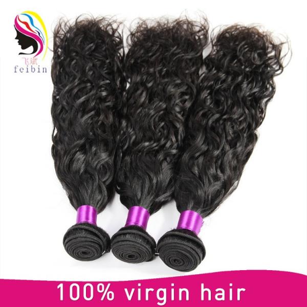 Unprocessed virgin hair extensions remy natural wave indian hair #3 image