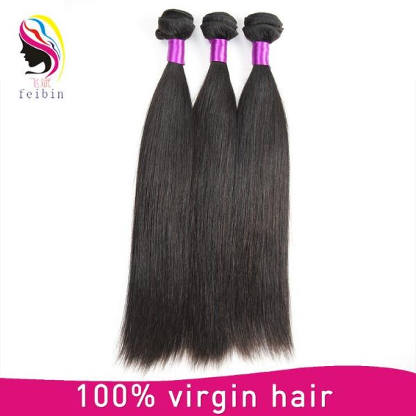 natural color remy straight hair high quality hair weave human hair weaves #4 image