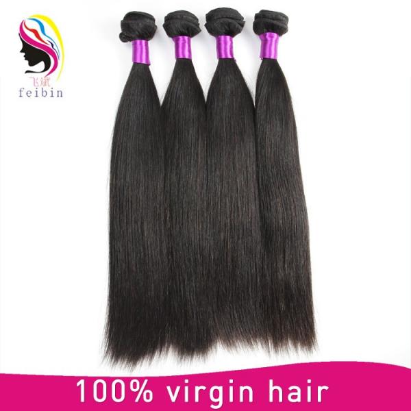 Cheap indian human hair weave straight hair 100% raw unprocessed straight virgin indian hair #1 image