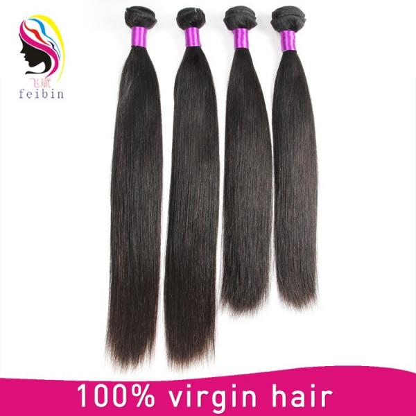 Cheap indian human hair weave straight hair 100% raw unprocessed straight virgin indian hair #3 image