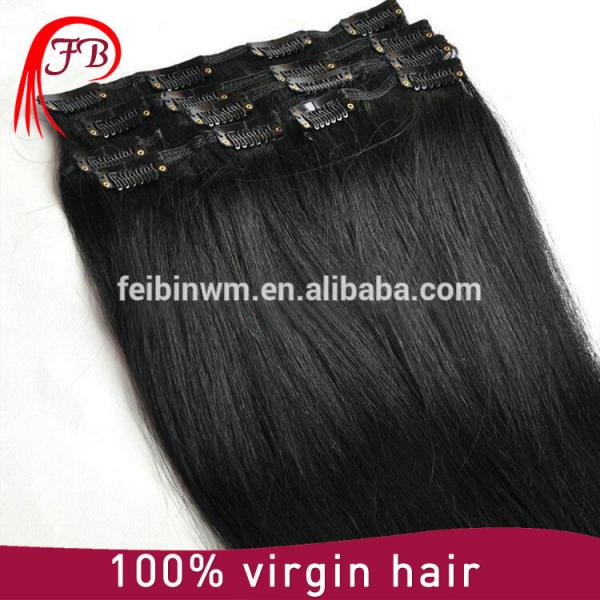 peruvian cheap wholesale price clip in hair extension natural black hair extension #2 image