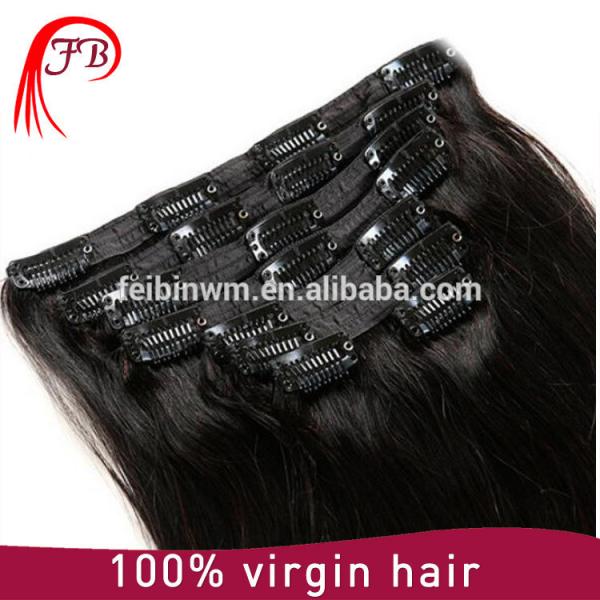 peruvian cheap wholesale price clip in hair extension natural black hair extension #4 image