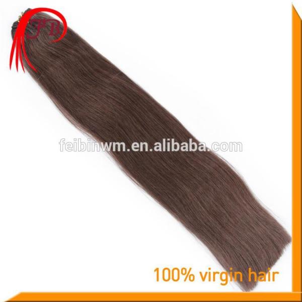 Natural 7A Human Remy Straight Hair Weft Color #2 Italian Wave Hair Weaving #5 image