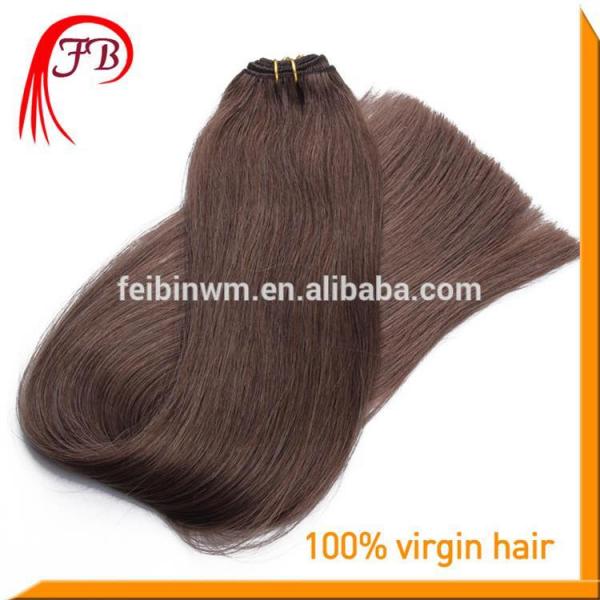 Fashionable 6A 100% Human Virgin Straight Hair Weft Color #2 Sew In Remy Hair Extensions #1 image