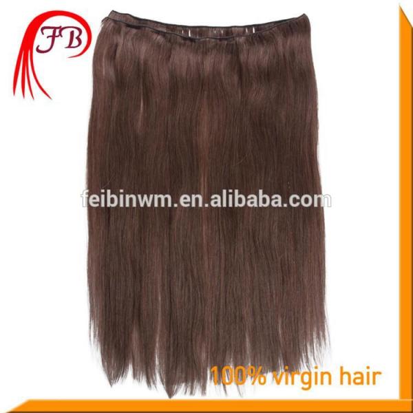 Fashionable 6A 100% Human Virgin Straight Hair Weft Color #2 Sew In Remy Hair Extensions #4 image