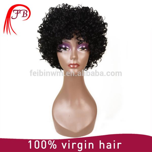 Fashion And Classic Cheap Short Curly full lace Human Hair Wigs For Black Women #1 image