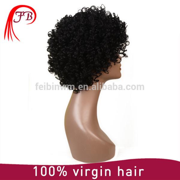 Fashion And Classic Cheap Short Curly full lace Human Hair Wigs For Black Women #2 image
