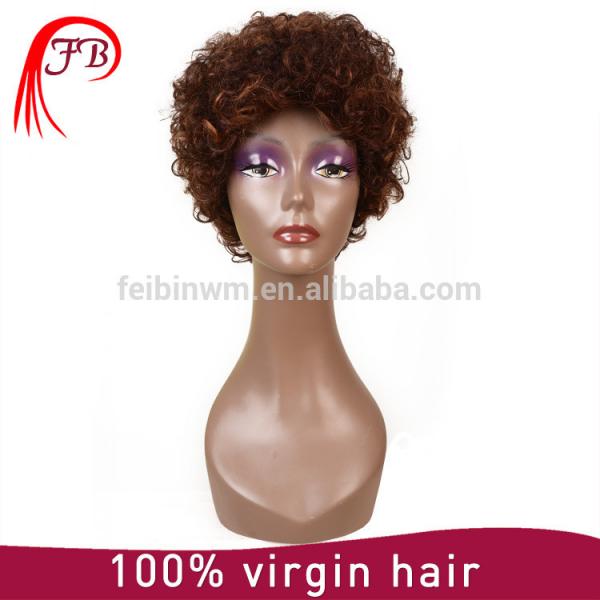Thick bottom aliexpress short kinky human hair wig braided full lace wigs #2 image