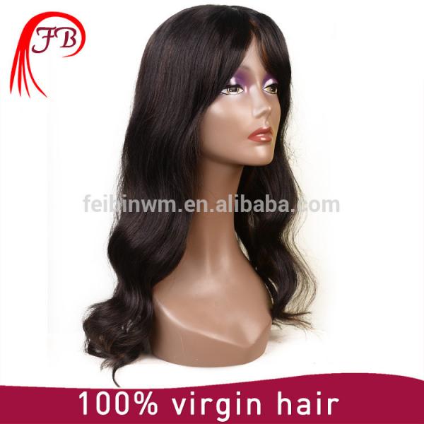 Fashionable brazilian hair wig smooth new natural human hair full lace wig #1 image