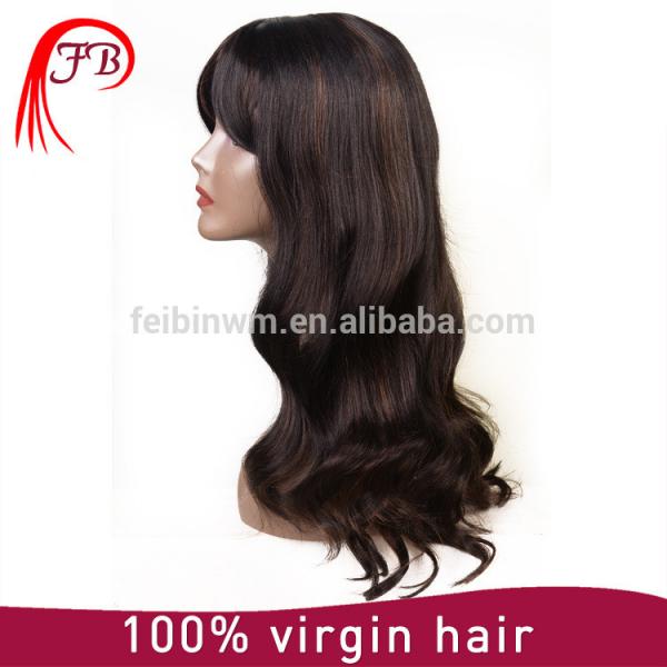 Fashionable brazilian hair wig smooth new natural human hair full lace wig #2 image