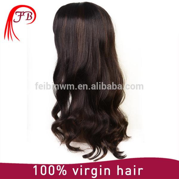 Fashionable brazilian hair wig smooth new natural human hair full lace wig #3 image