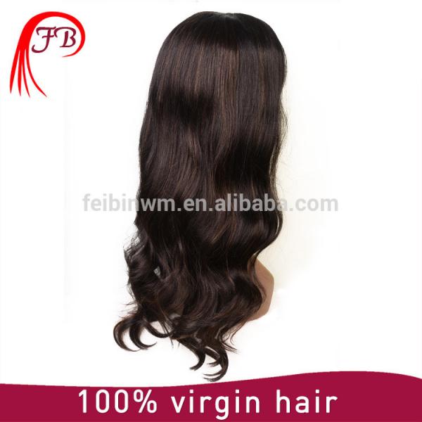 Fashionable brazilian hair wig smooth new natural human hair full lace wig #4 image