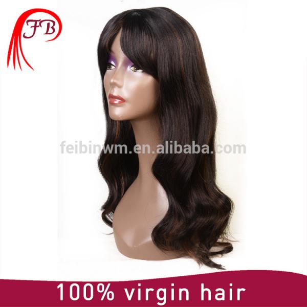 Fashionable brazilian hair wig smooth new natural human hair full lace wig #5 image