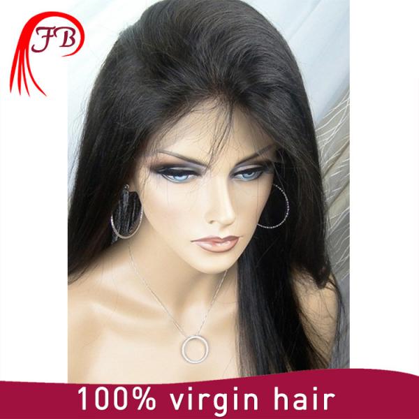 All Colors Wavy straight Texture 100% virgin Human Hair Lace Front Wigs #1 image
