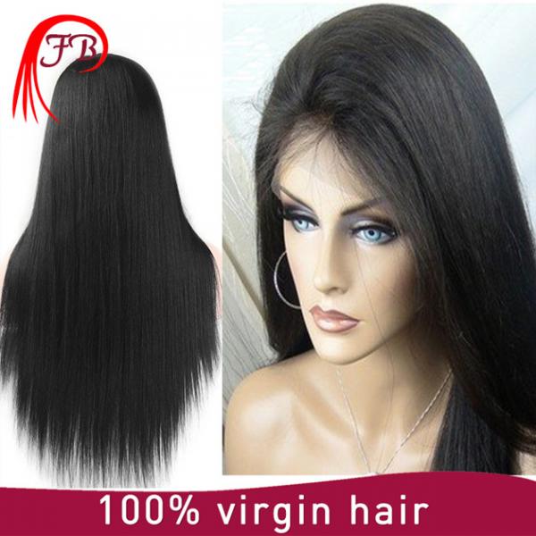 Unprocessed front lace virgin brazilian human hair lace front wig #3 image