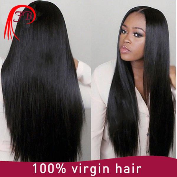 Unprocessed front lace virgin brazilian human hair lace front wig #5 image