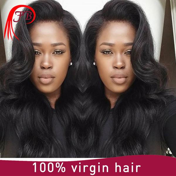 Wholesale glueless lace wig body wave middle part brazilian hair full lace wig with baby hair / Lace front wig #1 image