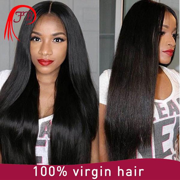 7a 8a grade natual color wholesale natural brazilian hair wigs brazilian virgin hair lace front wig #1 image
