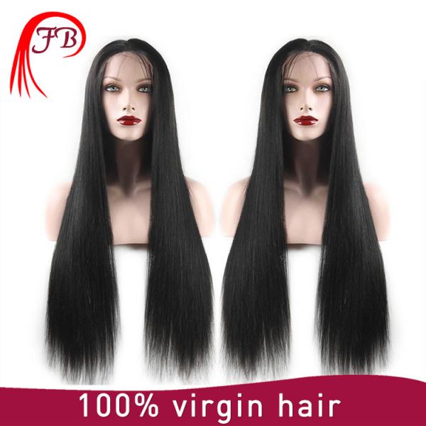 7a 8a grade natual color wholesale natural brazilian hair wigs brazilian virgin hair lace front wig #2 image