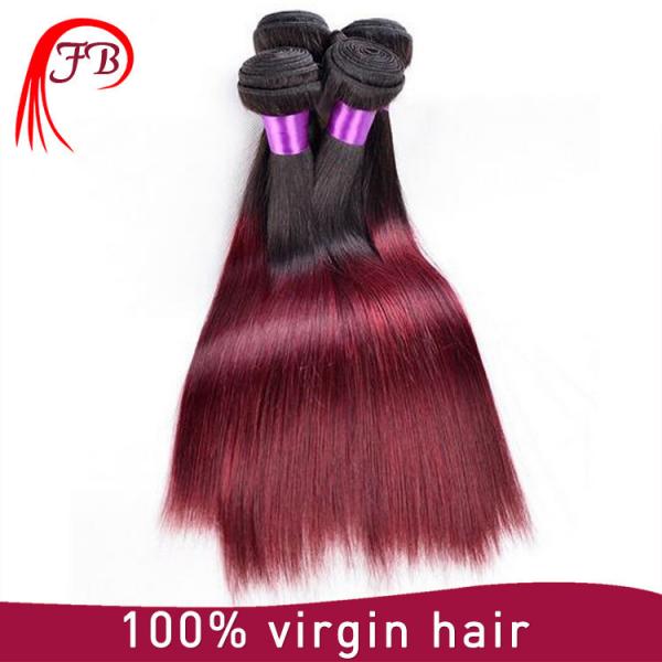 high quality wholesale price ombre color hair silky straight virgin brazilian hair extension #2 image