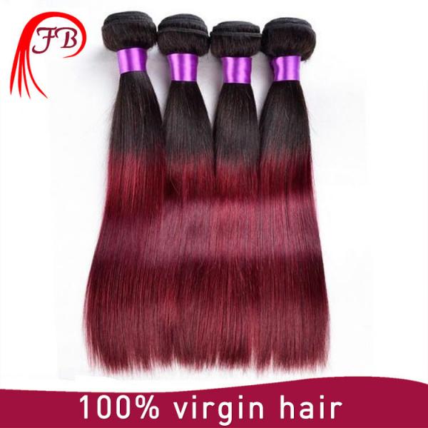high quality wholesale price ombre color hair silky straight virgin brazilian hair extension #4 image