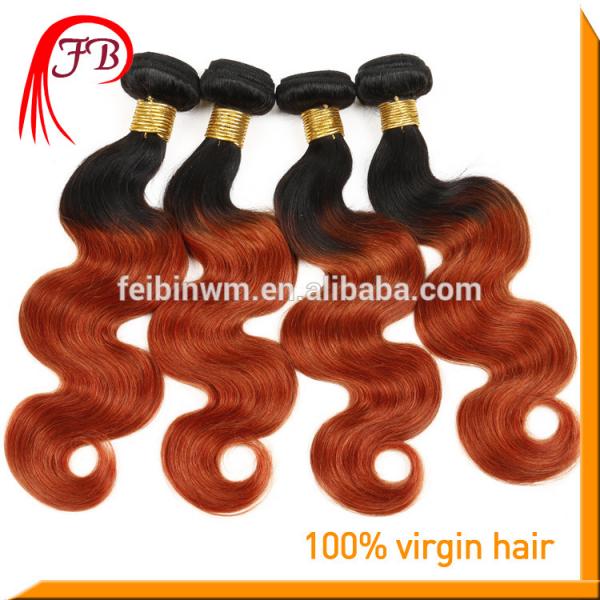 ombre remy hair weft Two Tone body wave beautiful 1B/350 human hair #1 image