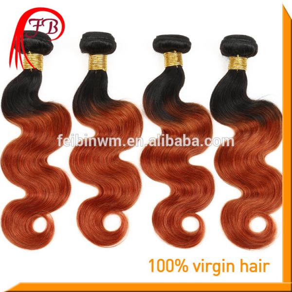 ombre remy hair weft Two Tone body wave beautiful 1B/350 human hair #2 image
