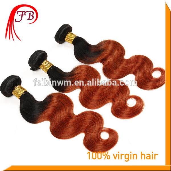 ombre remy hair weft Two Tone body wave beautiful 1B/350 human hair #4 image