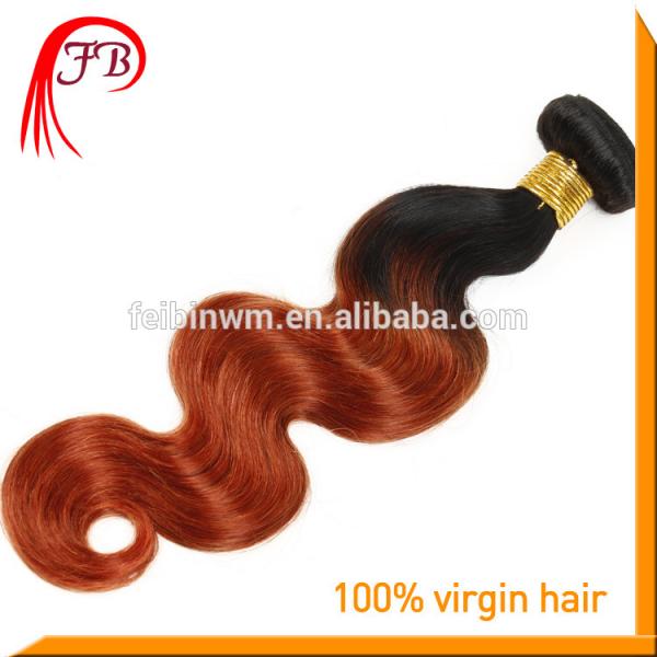 ombre remy hair weft Two Tone body wave beautiful 1B/350 human hair #5 image