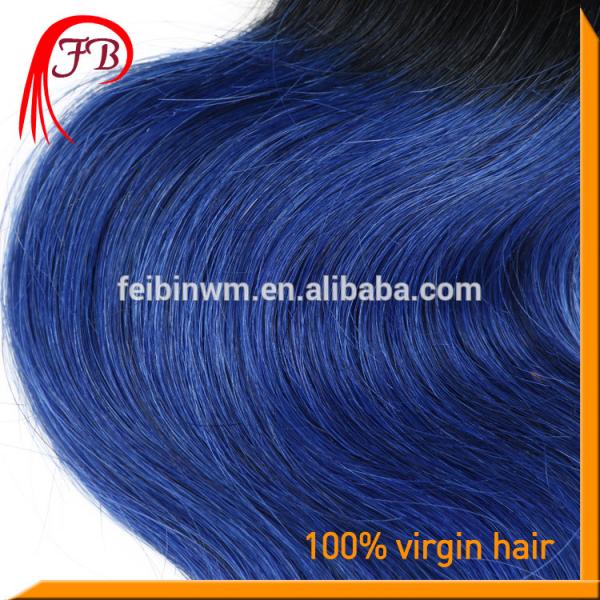 beautiful 1b blue hair human hair body wave ombre remy hair #4 image
