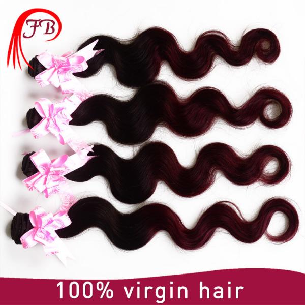 fashion 1B/99J ombre remy hair body wave hair extension 8&quot;-30&quot;inches human hair #5 image