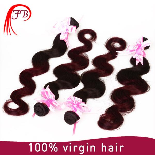 fashion 1B/99J body wave remy hair ombre hair weaving #1 image