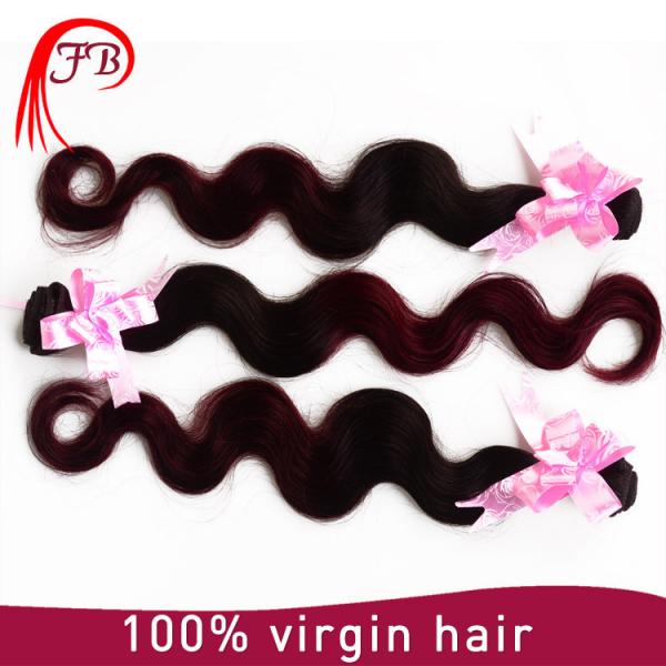 fashion 1B/99J body wave remy hair ombre hair weaving #2 image