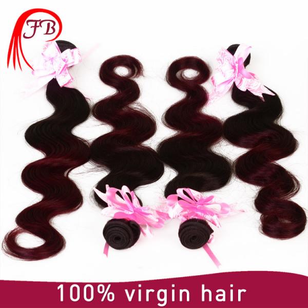 fashion 1B/99J body wave remy hair ombre hair weaving #3 image