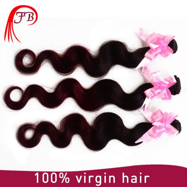 fashion 1B/99J body wave remy hair ombre hair weaving #5 image
