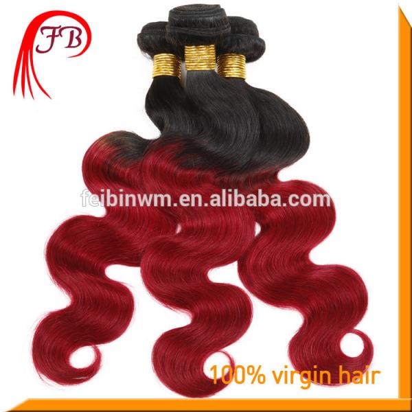 1B/red hair weft Body Wave ombre virgin brazilian human hair #1 image