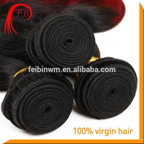 1B/red hair weft Body Wave ombre virgin brazilian human hair #4 image
