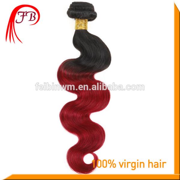 1B/red hair weft Body Wave ombre virgin brazilian human hair #5 image