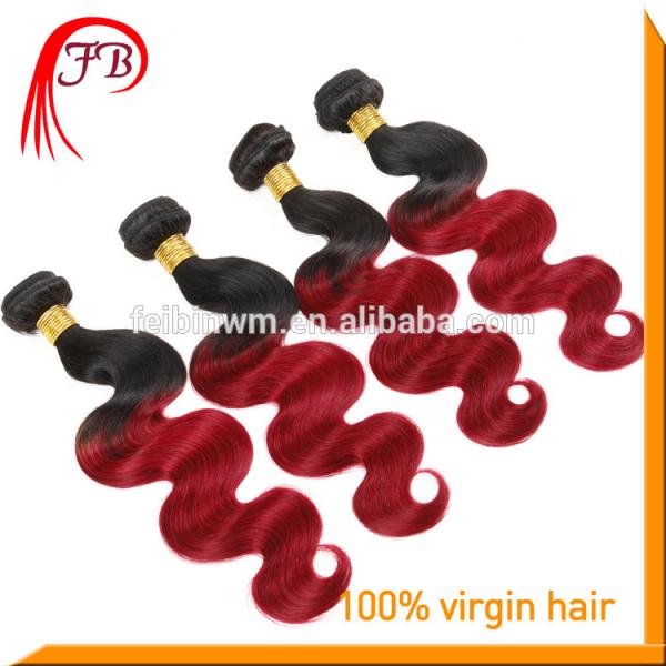 fashion 1B/red Body Wave Ombre Hair extension #3 image