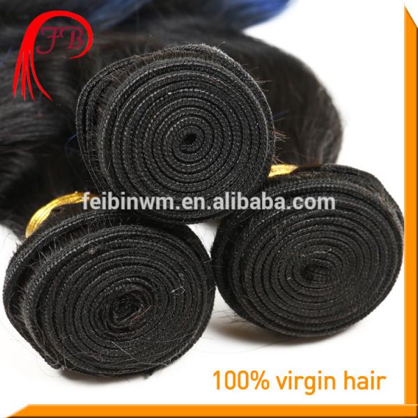 wholesale ombre human hair extension body wave fashion 1b blue hair #3 image