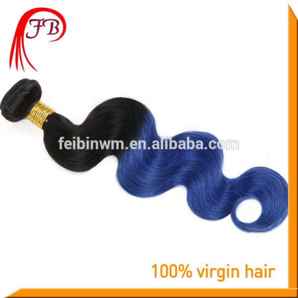 wholesale extension virgin remy human hair body wave 1b blue ombre color hair #2 image