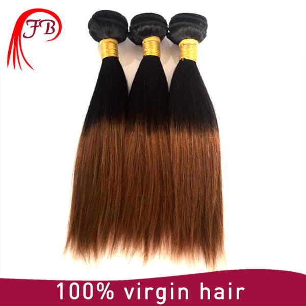 Straight cheap virgin extension wholesale two tone colored #1B/30 ombre color hair extensions #1 image