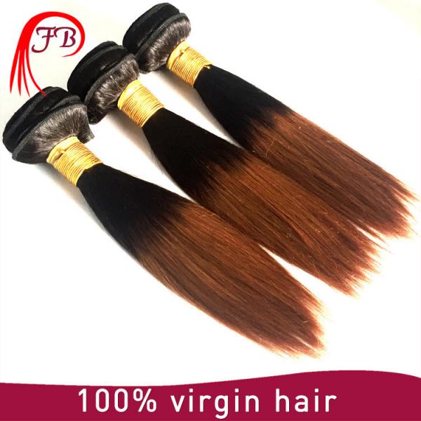 Straight cheap virgin extension wholesale two tone colored #1B/30 ombre color hair extensions #2 image