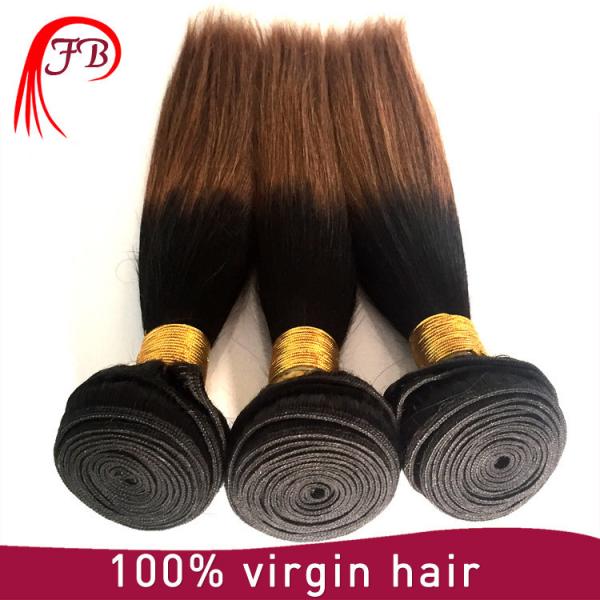 Straight cheap virgin extension wholesale two tone colored #1B/30 ombre color hair extensions #4 image