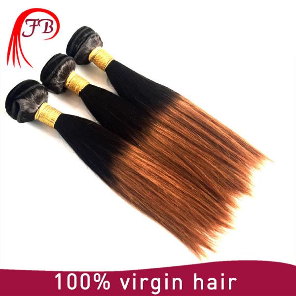Straight cheap virgin extension wholesale two tone colored #1B/30 ombre color hair extensions #5 image