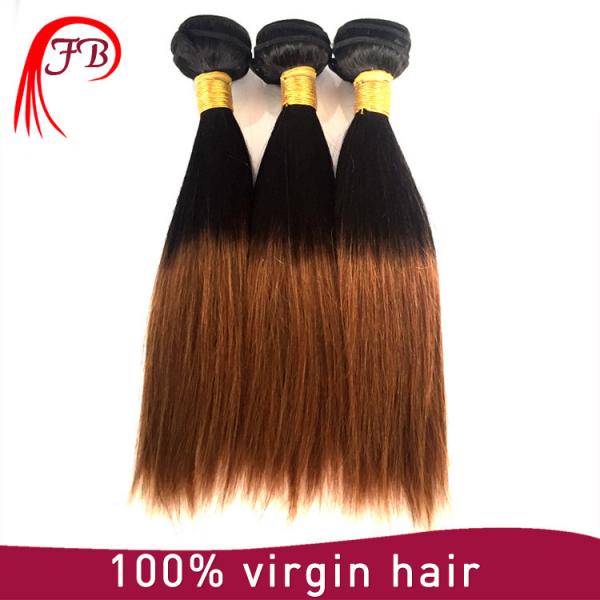 High quality grade 7a unprocessed hair two tone straight hair virgin ombre hair extension #4 image