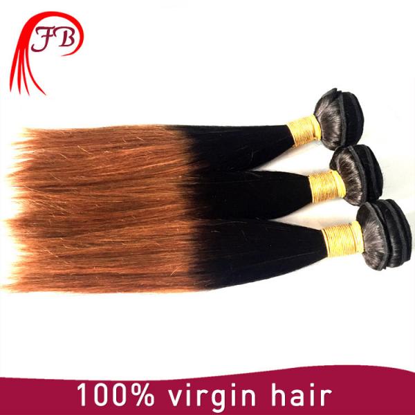 ombre human straight hair two tone color hair ombre hair extensions #2 image
