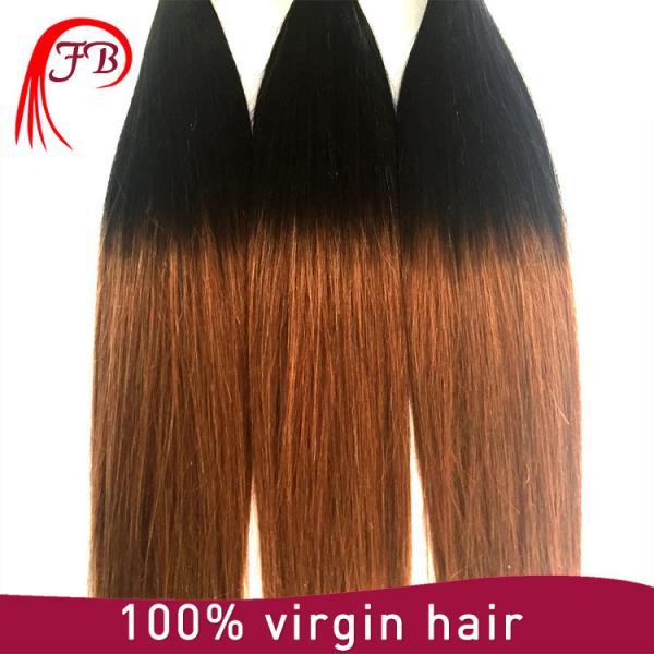 ombre human straight hair two tone color hair ombre hair extensions #3 image