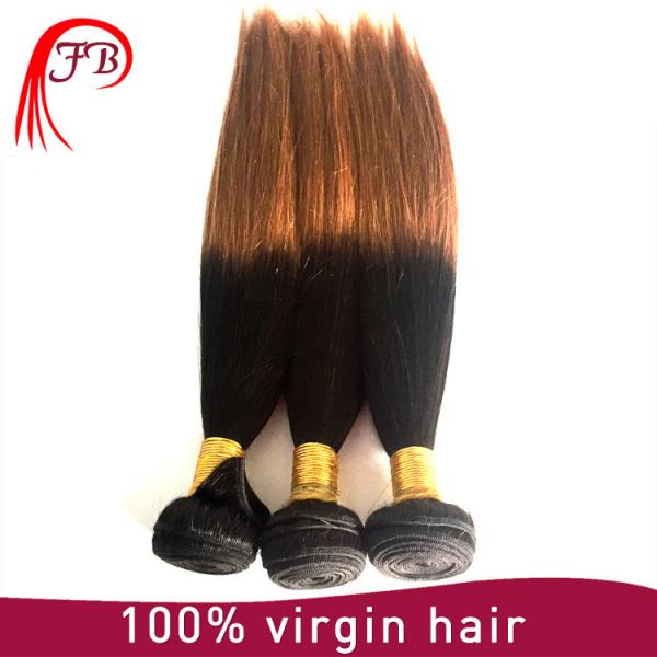 Fashion 1B/30 two tone hair silky straight ombre human hair weaving #3 image