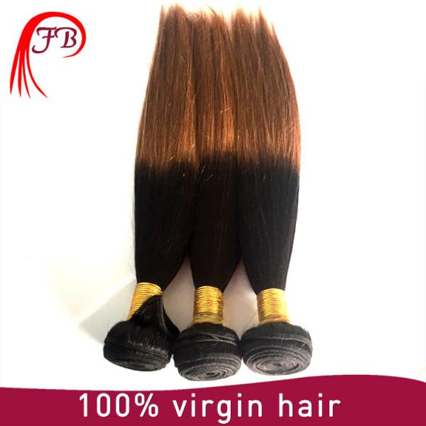 Fashion 1B/30 two tone hair silky straight ombre human hair weaving #4 image